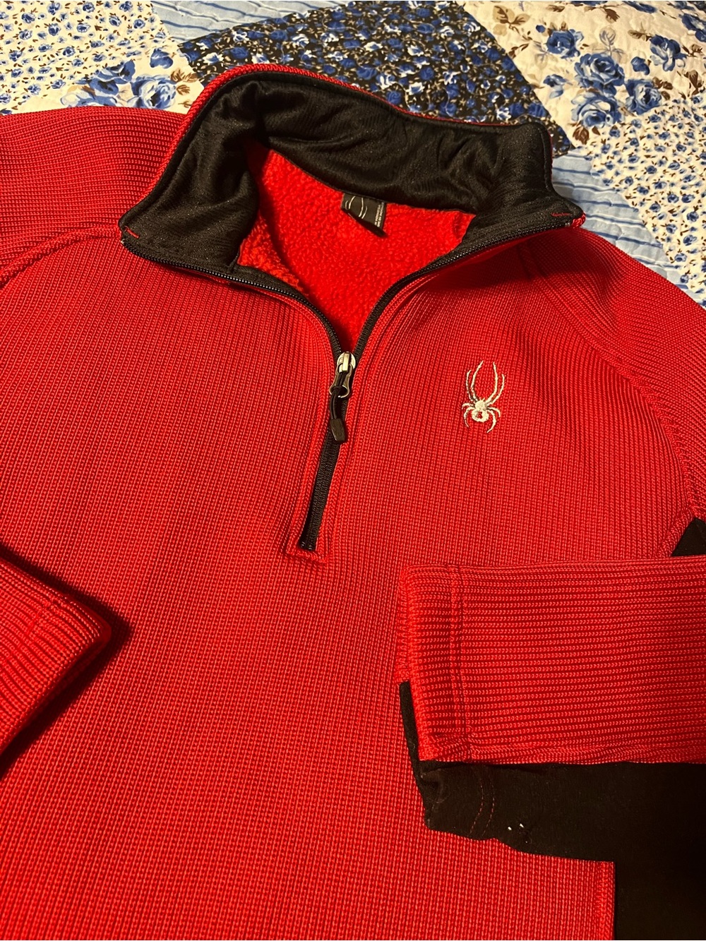 Spyder 1/4 Zip Red And Black Jacket Mens XL
